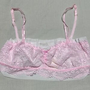 Free People Pink and White Lace Bralette sweet escapes